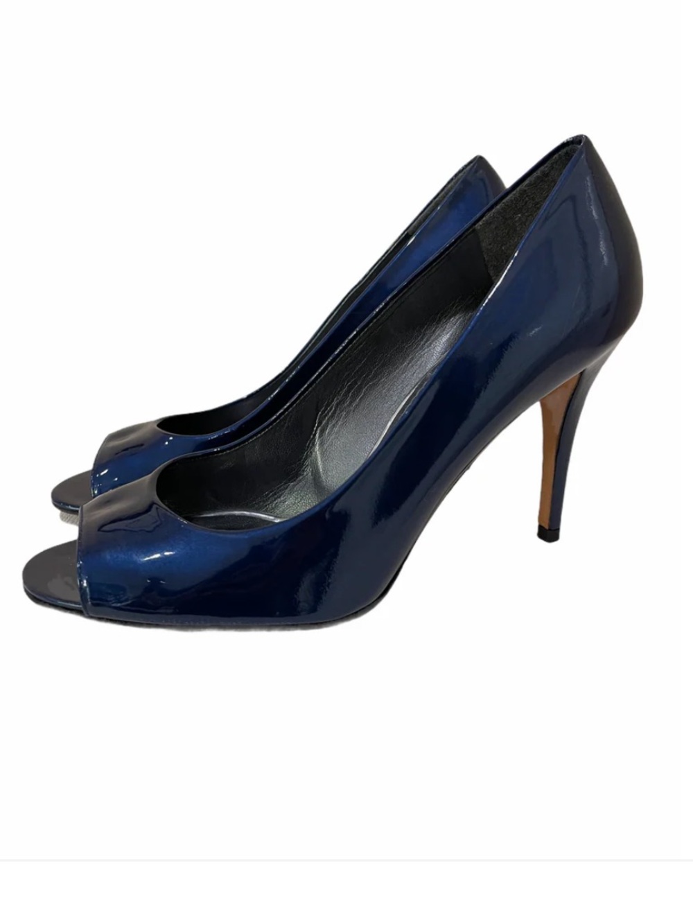 Stuart Weitzman Glossy Navy Patent Leather Pumps